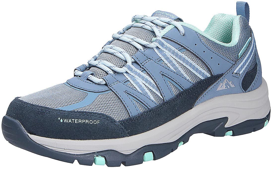 Skechers Lookout Point, Punto de Mirador Trego Mujer, Slate Leather/Mesh/Trim, 40 EU