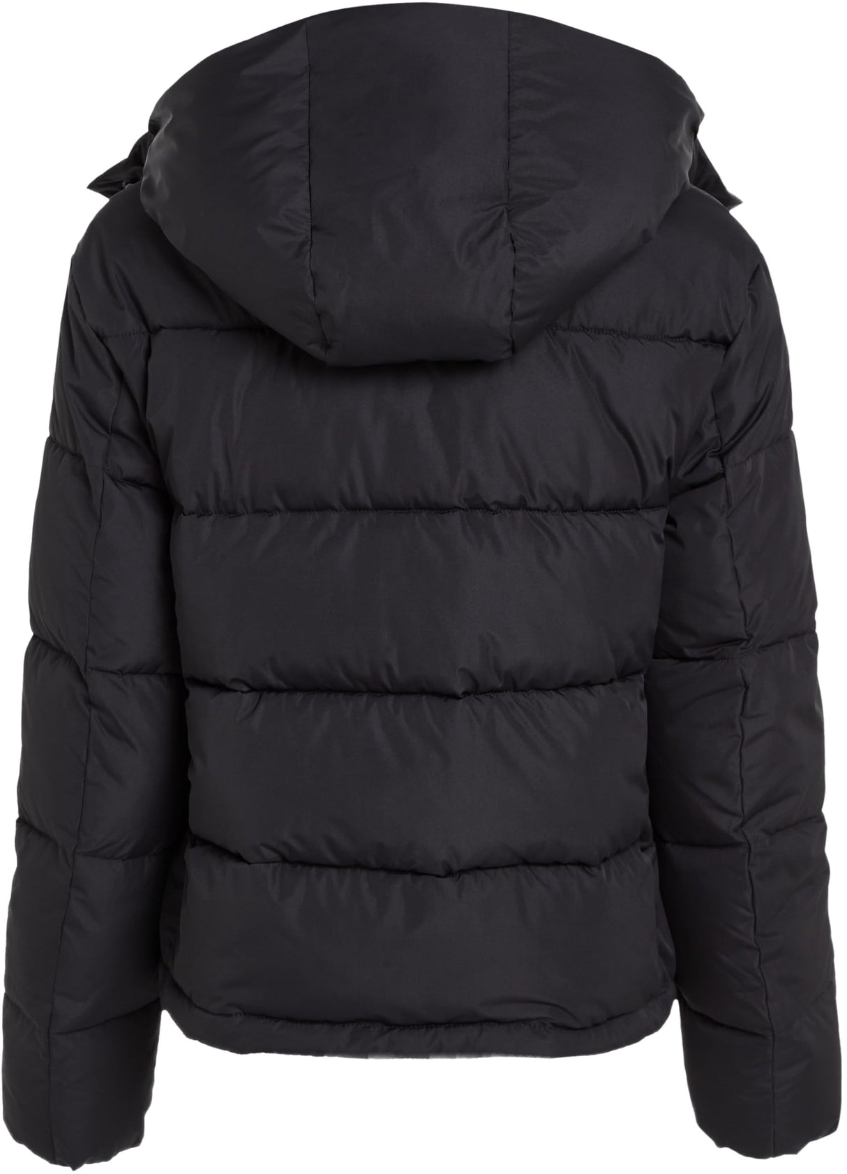Calvin Klein Cazadora acolchada Mujer Matte Short Puffer con capucha, Negro (Ck Black), 3XL