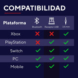 Trust Gaming GXT 491W Fayzo Cascos Gaming Inalámbricos Bluetooth + 2.4 GHz, 7.1 Sonido Envolvente, Batería de 22 Horas, Auriculares Inalámbricos RGB Over-Ear PC PS5 PS4 Switch - Blanco