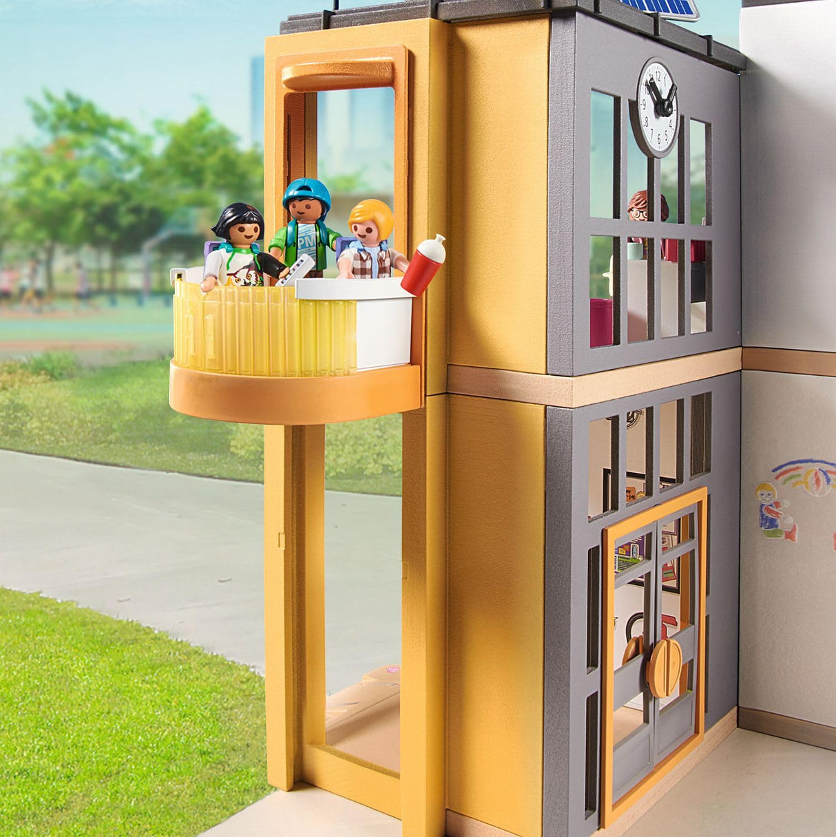 PLAYMOBIL City Life 71327 Colegio, Edificio Escolar sin barreras con Ascensor, Juguetes para niños a Partir de 4 años