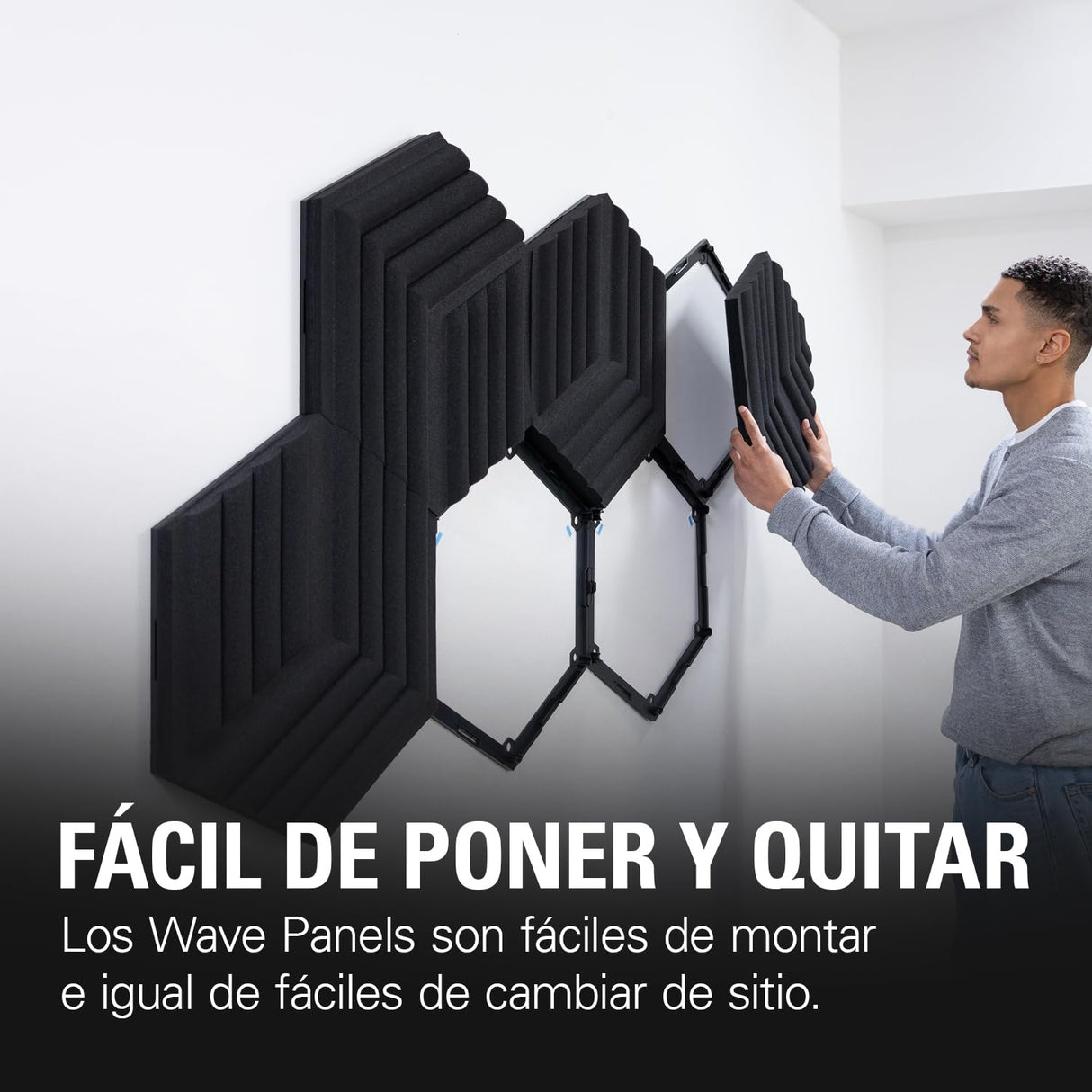 Elgato Wave Panels Starter Set (Blanco) - 6 Paneles de Tratamiento acústico, Espuma de Dos densidades, Marcos EasyClick patentados, diseño Modular, fáciles de Instalar y Quitar