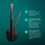 EPOS Auriculares con micrófono SENNHEISER C20 | Auriculares inalámbricos con batería de hasta 27 Horas y tecnología BrainAdapt™