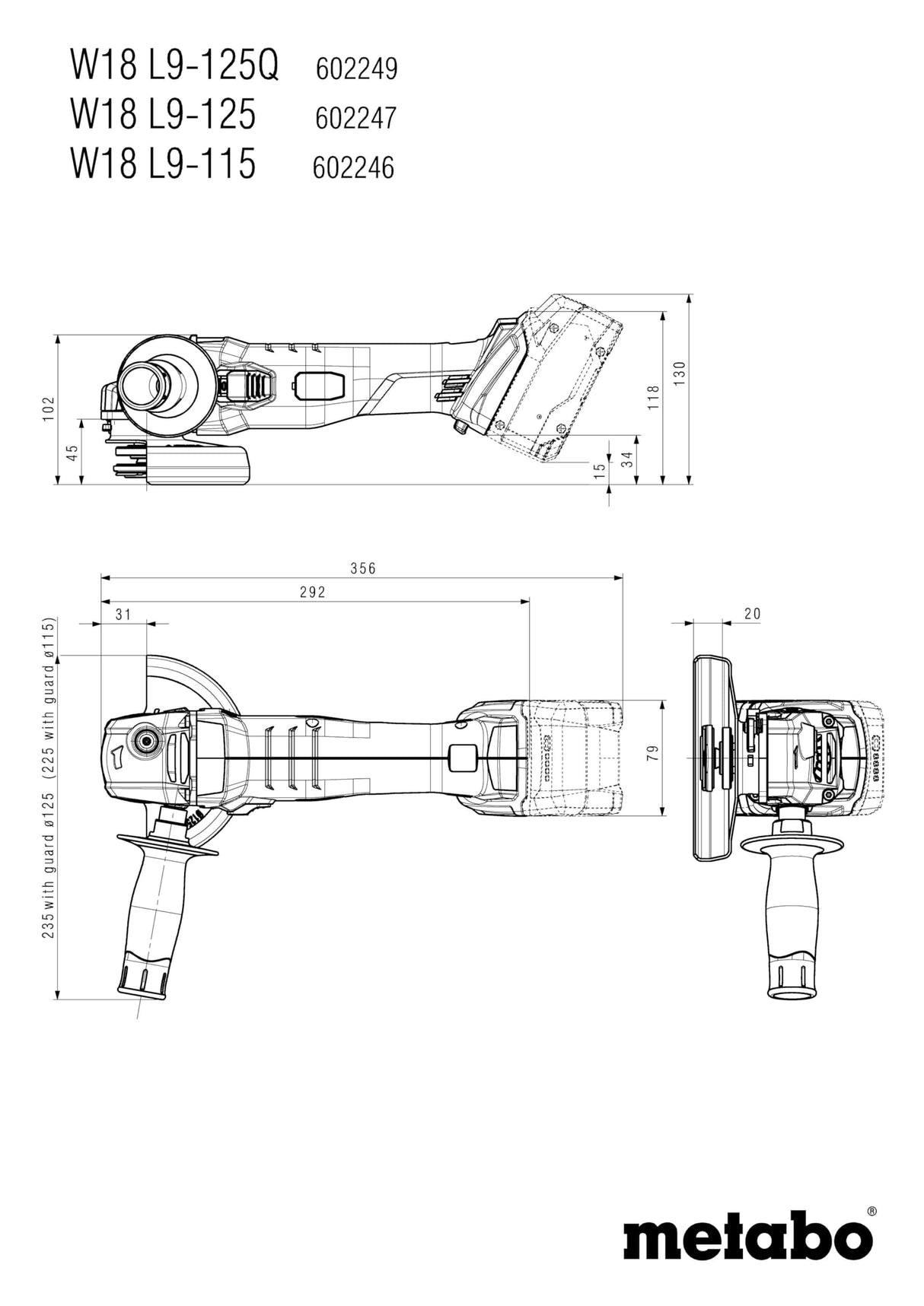 W 18 L 9-125 (602247840) Amoladora angular de batería