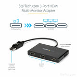 StarTech.com Adaptador Multimonitor de 3 Puertos, Divisor Splitter de Vídeo DisplayPort a 3x HDMI, Hub MST DP a HDMI -1080p Triple, Modo Extendido o Clonado, Windows Solamente (MSTDP123HD)
