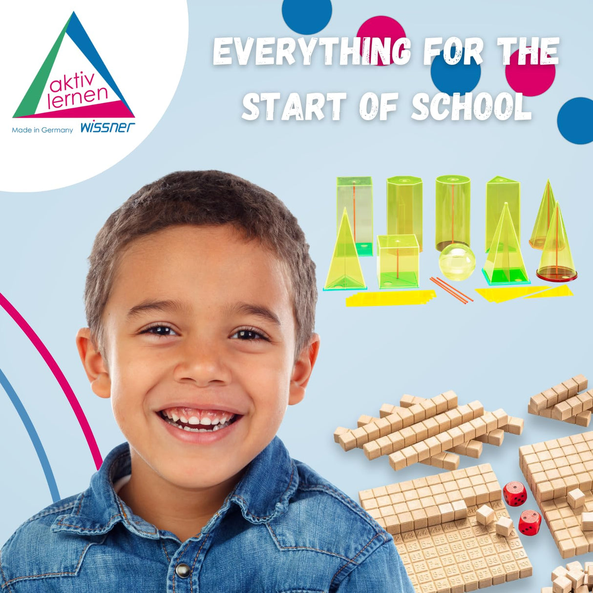 WISSNER- Juego de Formas de Cuerpo 15cm 10 Geobodies con Secciones y Ejes centrales, Color Amarillo, Verde, Rojo (039510.000)