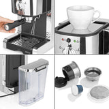 BEEM Máquina de café espresso ESPRESSO-PERFECT | Máquina de café espresso de 20 bares | Para cápsulas, polvo&Pads | Con boquilla de espuma de leche para especialidades de café como las del barista