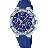 Reloj Lotus para Mujer 18875/2 Excellent Caja de Acero Inoxidable 316l Plateado Correa de Caucho Azul