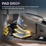 Shark PowerDetect Robot Aspirador y fregona 2 en 1, NeverTouch 30 días autovacía y autorecargable, con navegación 3D y LiDAR, NeverStuck Obstáculo Bypass, WiFi/App/Alexa, Negro RV2800YEUK