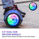 SISIGAD Hoverboard, Electric Scooters with Bluetooth & 6.5" Flash Wheels & LED Headlights Fender Lights, All Terrain for Kids