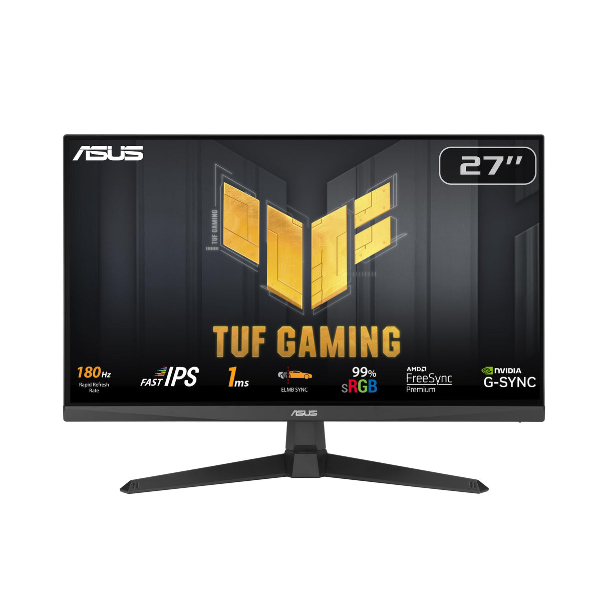 ASUS Monitor TUF Gaming VG279Q3A 27" (Full HD (1920x1080), 180Hz, Fast IPS, ELMB Sync, 1ms (GTG), FreeSync Premium, compatible con G-Sync, Overdrive Variable, 99% sRGB)