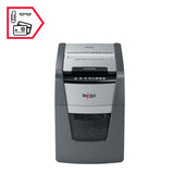 Rexel 2020090XEU - Destructora de Papel Automática Optimum AutoFeed 90X, Corte en Partículas P-4 (4x28 mm), 90 Hojas A4, Papelera Extraíble 34L, Destruye Grapas y Clips, Uso en Oficina