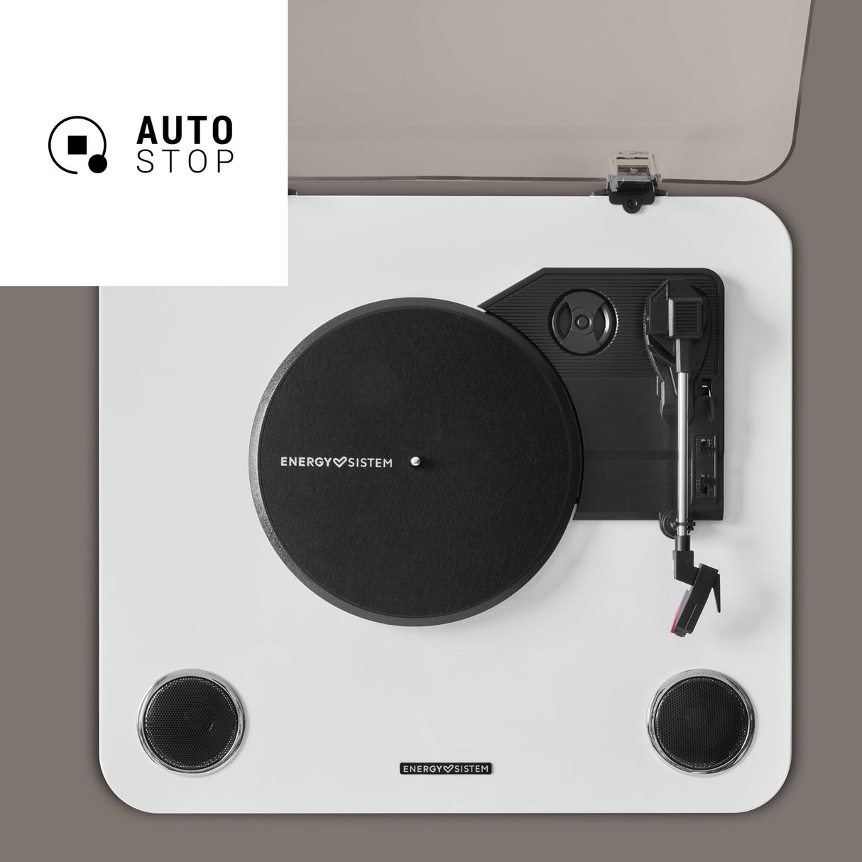 Energy Sistem Blackspin – Tocadiscos (10W, vinilos, RCA, Puerto USB, Bluetooth, Bluetooth out) (White)