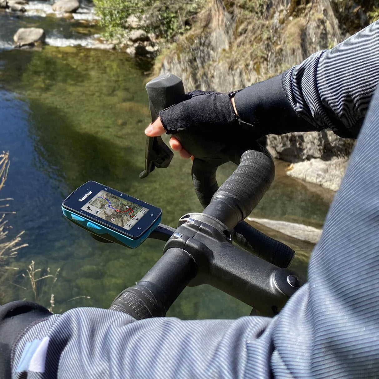 TwoNav Roc + Pulsómetro Pecho, GPS con Pantalla 2.7 Pulgadas para MTB, Ciclismo, Gravel o bikepacking con mapas incluidos. Color Turquesa