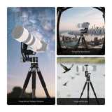 NEEWER GM102 Cabezal Gimbal para Trípode Monópode Teleobjetivos, 360° Cabezal Trípode Cámara Panorámica, Ajuste 3 Ejes, Aleación Aluminio CNC Resistente, Liberación Rápida Tipo Arca, Carga Máx 15kg
