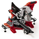 Einhell Sierra de tracción, vaivén e inglete TE-SM 10 L Dual (2100 W, hoja Ø254 mm, ancho de corte 305 mm, profundidad de corte 85 mm, láser de línea de corte, inclinación de cabezal a ambos lados)