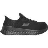 Skechers Tilido Ombray, Botas de construcción Mujer, Black Textile/Synthetic, 38 EU