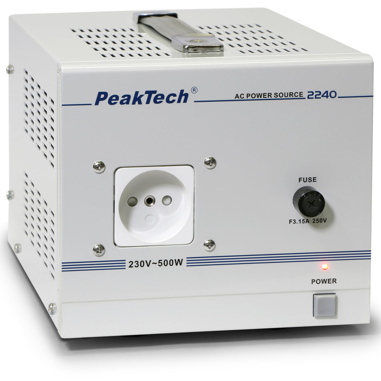 PeakTech 2240 - Transformador de Aislamiento, Dispositivo de Medición, Toroidal, Galvánico, Clase de Protección 1, Uso Móvil, Voltaje de Entrada 230 V, Potencia de Salida 500 W - 160 x 125 x 235 mm