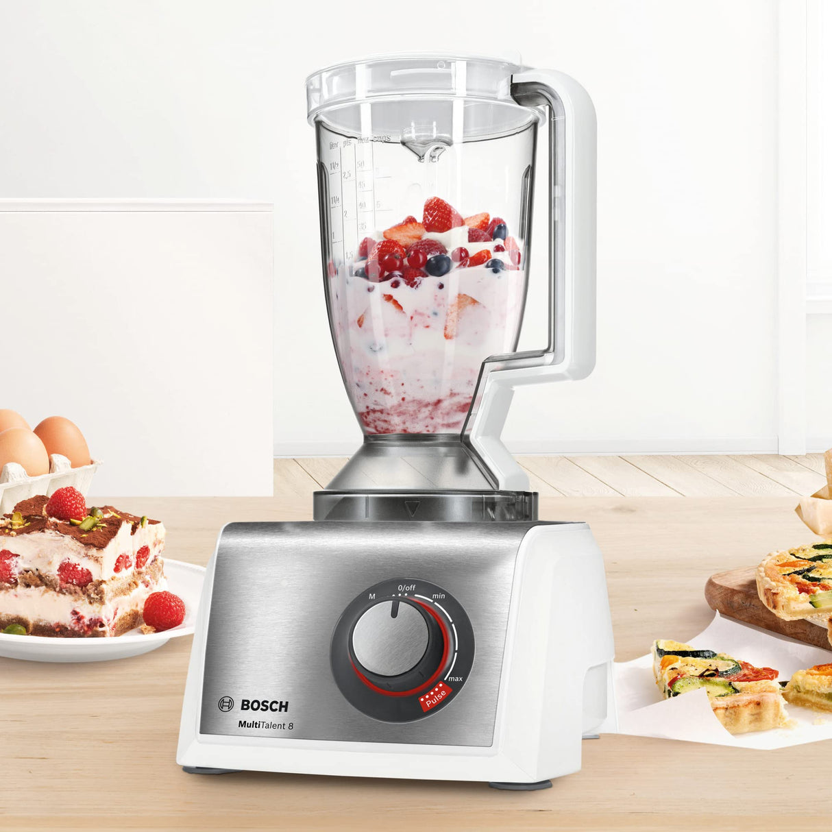Bosch Hausgeräte MC812S814 MultiTalent - Robot de cocina compacto (3,9 L, 1250 W), color blanco