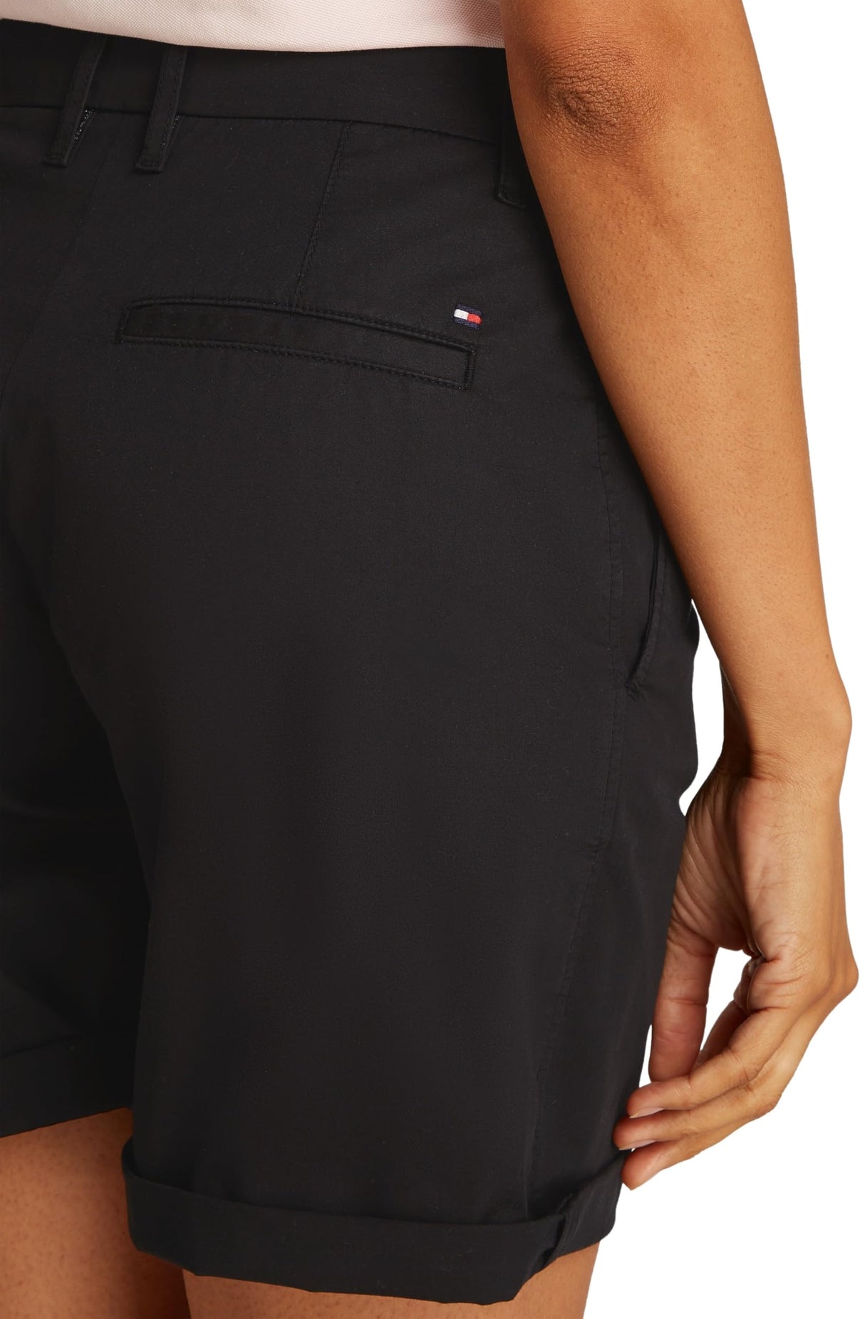Tommy Hilfiger Pantalones Cortos Chinos para Mujer Mom Fit, Negro (Black), 38