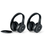 Meliconi Auriculares Easy Digital Bundle, 2 auriculares de TV estéreo inalámbricos, 100% digitales, con entrada de audio analógica/digital y base de transmisor dimensional negro
