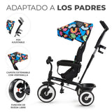 Kinderkraft Aston Triciclo Evolutivo, Bicicleta Sin Pedales, Bicicleta Bebe, para Niños, Cinturón, con Accesorios, Portavasos, Cesta, 9 Meses a 25 kg, Happy Shapes