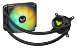 ASUS TUF Gaming LC 120 ARGB Disipador de líquido todo en uno, ventilador TUF Gaming de 120 mm, iluminación ARGB, LGA 1700 y AMD AM4, Bracket AM5 incluido, negro