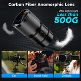 SIRUI Saturn 75mm T2.9 1.6X Full Frame Carbono Fibra Anamorphic Lens, Cine Cinema Objetivo Lens Lenses Lente Más Ligera Que 500g (Blue Flares, L Mount)