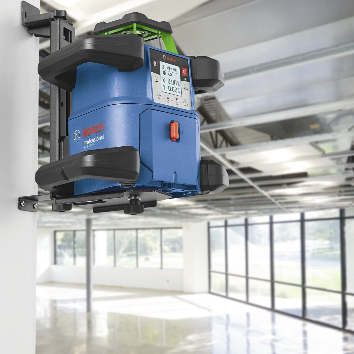 Bosch Professional Nivel láser giratorio sistema de 18V GRL 650 CHVG (láser verde, nivelación exterior, 1 batería 18 V 4,0 Ah + cargador, función aplicación, alcance: 650 m, en maletín de transporte)