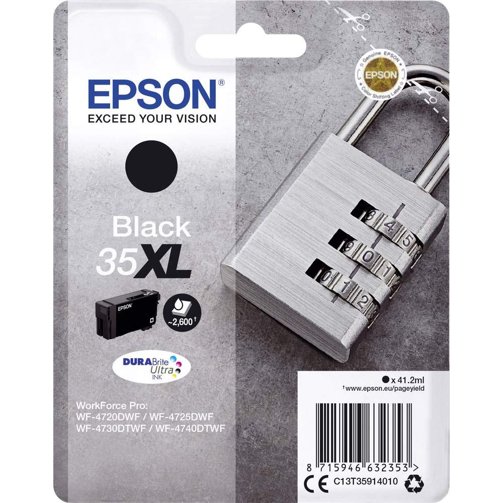 Epson DURABrite Ultra Ink, Cartucho de Tinta para Impresoras, 35XL, Negro