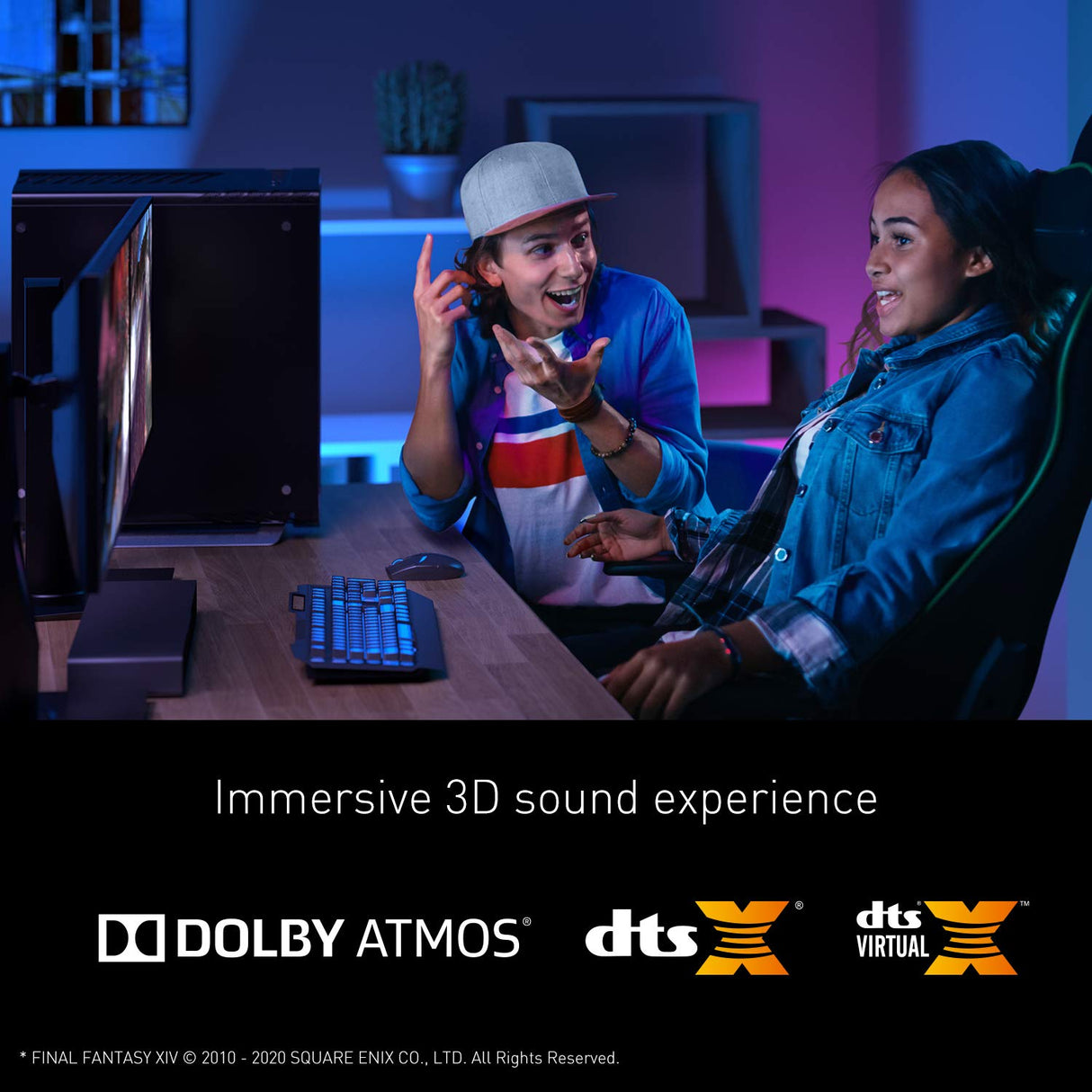 Panasonic SC-HTB01EG - Altavoz para PC Gaming 2.1 All-In-One con Subwoofer Integrado (USB, Audio Alta Resolución, 80 W, 3D Sound, Dolby Atmos, DTS:X, Bluetooth, Transmisión 4K, HDMI) Negro