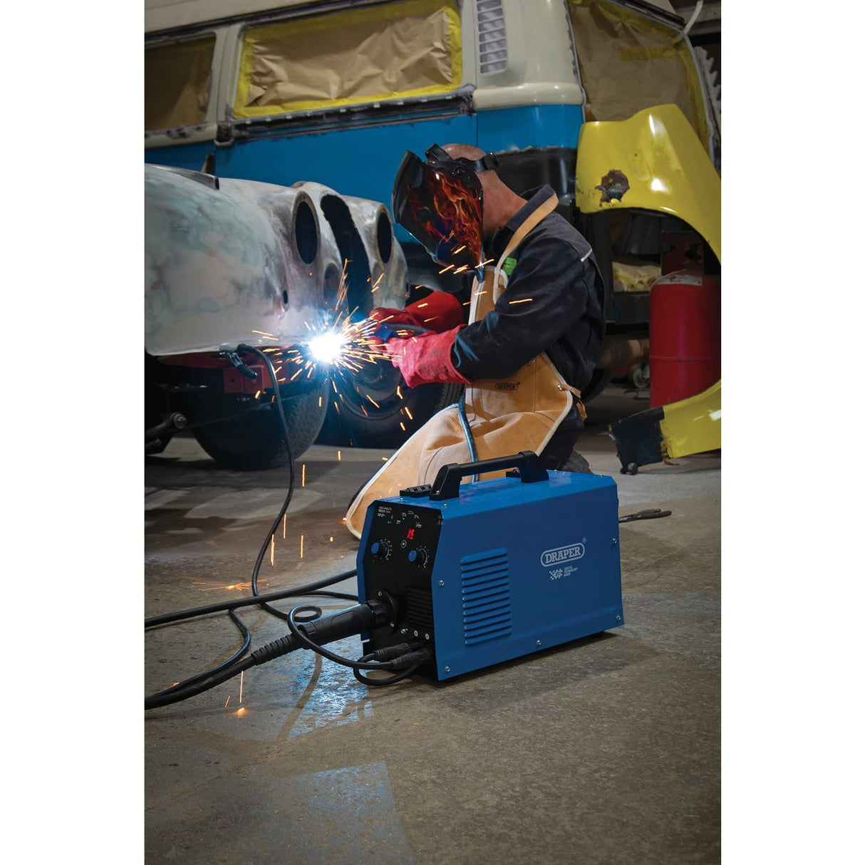 Draper 70047 Gas/Gasless MIG Inverter Multi-soldador DTi, 160A