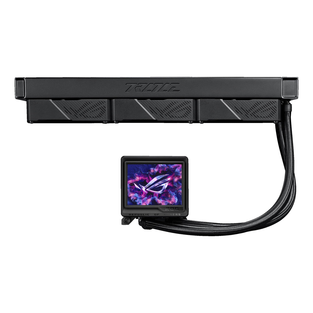 ASUS ROG Ryujin III 360 ARGB Extreme - Sistema de refrigeración AiO con Bomba Asetek Gen8 V2, Ventiladores magnéticos Reforzados, LCD de 3.5'', monitorización del Hardware y GIF Personalizados