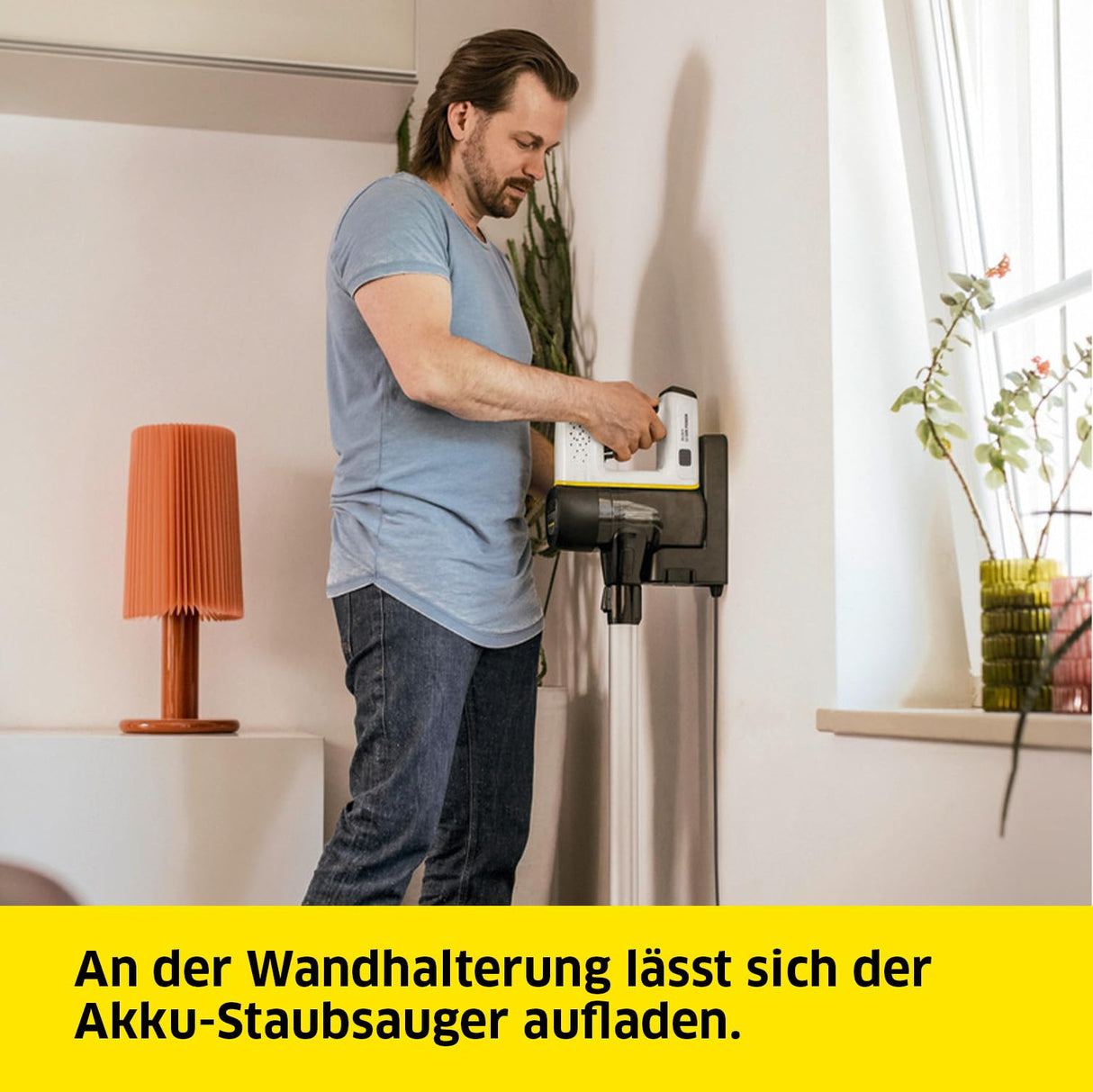 Kärcher Aspirador a batería VC 6 Cordless ourFamily, 2 Niveles aspiración, autonomía por Carga 30 min Aprox., Peso 2.8 kg, Soporte Pared y función de Carga, Boquilla Suelos y Ranuras, Blanco
