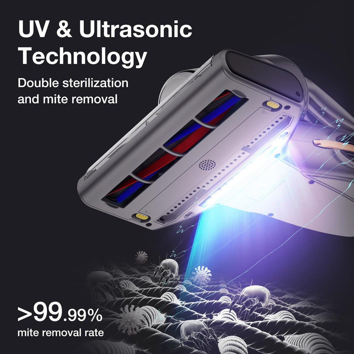 Jimmy BX7 Pro Aspirador Anti-ácaros 700W, Aspirador de mão con Esterilização UV Lamp e Ultra-sónica, Sensor Inteligente de Sujidade, para Colchões, Cama e Sofás