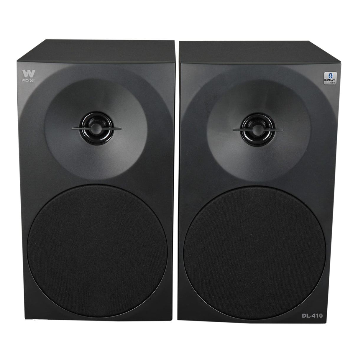 Woxter Dynamic Line 410 BT –Altavoces estéreo 2.0 150W de Potencia,Bluetooth, Madera, Woofer de 4 Pulgadas, 2 Tweeter, 3.5 mm, RCA, Control Volumen, Agudos, Graves, Bookself Speakers, Color Negro
