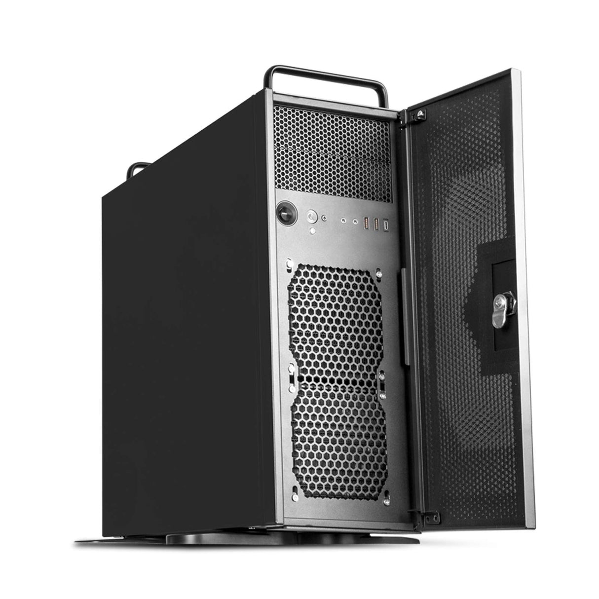 Silverstone RM42-502, Chasis de Servidor de Montaje en Rack de 4U, 240mm AIO, USB Tipo-C, Cerradura Kensington, SST-RM42-502B