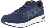 Armani Exchange Dusseldorf Embossed Geometric Motifs, Zapatillas Hombre, Azul Marino y Negro, 41 EU