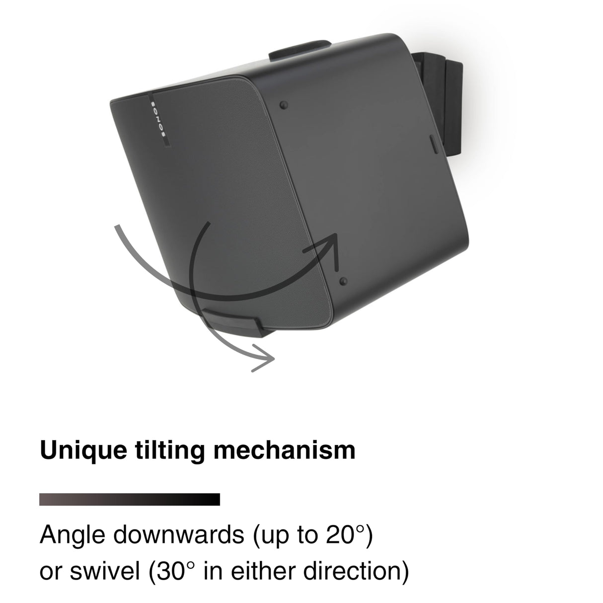 Flexson Soporte de Pared Horizontal Sonos Five y Play:5 - Negro