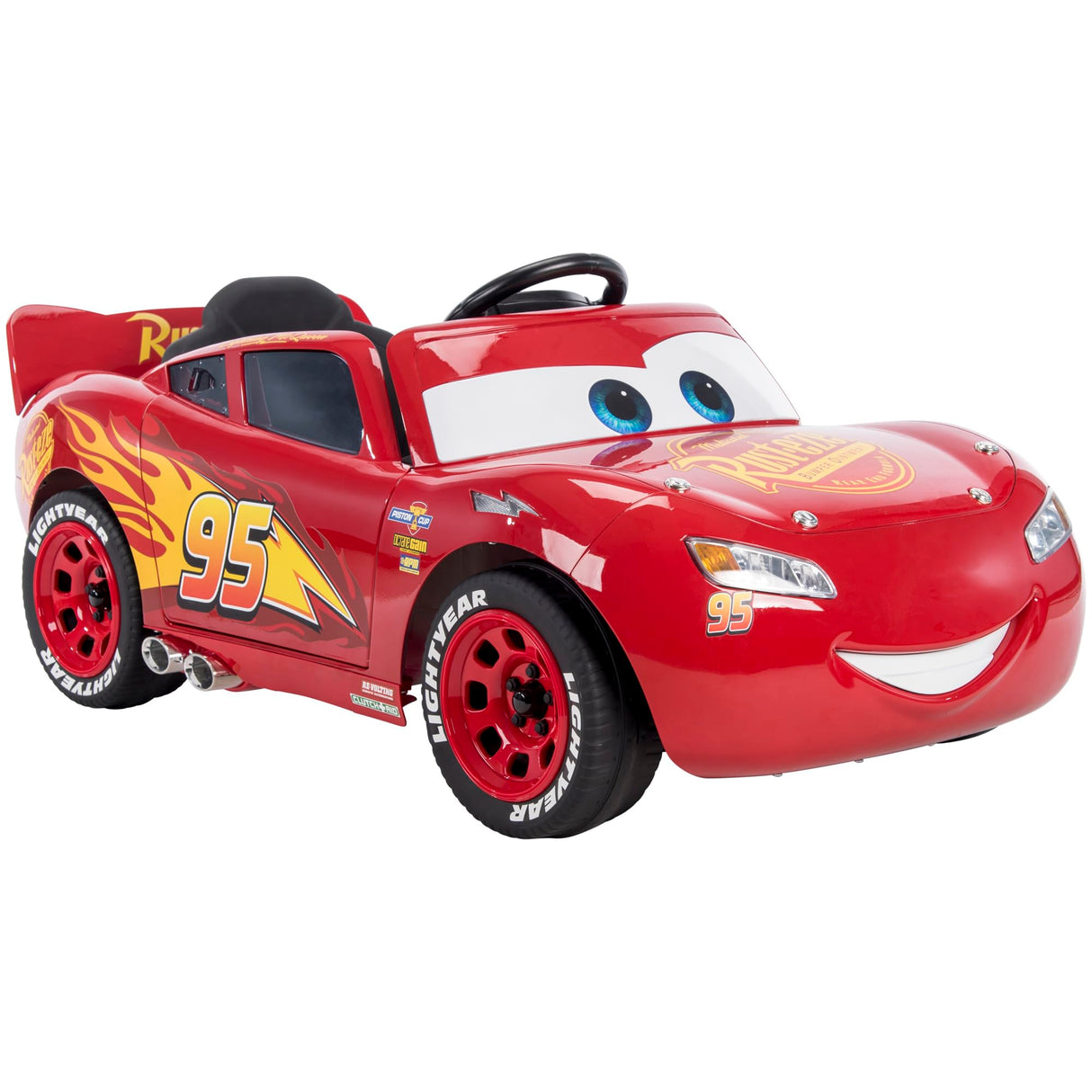 Huffy Disney Cars Lightning Mcqueen Coche eléctrico para niños 3-5 años - Coche 6v con Luces de Trabajo y Sonido