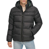 Tommy Hilfiger Down Alternative Hooded Puffer Jacket (Standard and Big & Tall) Abrigo de plumón, Negro, XL para Hombre