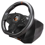 Superdrive - Volante de carreras SV710 con pedales, paletas de cambio y vibración - Compatible con PC (programable para todos los juegos)