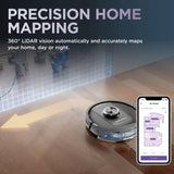 Shark PowerDetect Robot Aspirador y fregona 2 en 1, NeverTouch 30 días autovacía y autorecargable, con navegación 3D y LiDAR, NeverStuck Obstáculo Bypass, WiFi/App/Alexa, Negro RV2800YEUK