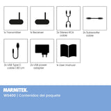 Marmitek Transmisor de Subwoofer Inalámbrico WS400 - Conecte su Subwoofer de Forma Inalámbrica a su Sistema Estéreo - Conector de 3,5 mm - Transmisor de Audio Inalámbrico