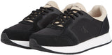 Calvin Klein Runner Sneaker Mujer Laceup Sock Calzado Deportivo, Multicolor (Black/Tapioca), 39