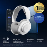 SteelSeries Arctis Nova 3P Wireless Auriculares Gaming multiplataforma - App - Batería 40h - Controladores magnéticos de neodimio - 2,4 GHz/Bluetooth - Micro extraíble - PS5, PS4, PC, Switch -Blanco