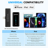 Boya XM6-S3 - Micrófono inalámbrico para iPhone, micrófono inalámbrico de 2,4 GHz con Pantalla OLED y micrófono Incorporado para Youtube, Vlogging