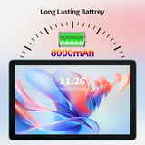 PRITOM Tablet Android 13.3 en 1, 8 GB (4+4), 128 GB, Extensible 1 TB, 8000 mAh, Tablet WiFi, procesador Qcta Core, WiFi 6, Bluetooth, Tablet de Juegos, Tablet PC con Bolsa, Teclado, ratón, Azul