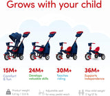 smarTrike Swirl Triciclo de bebé 4 en 1, Rojo Marino