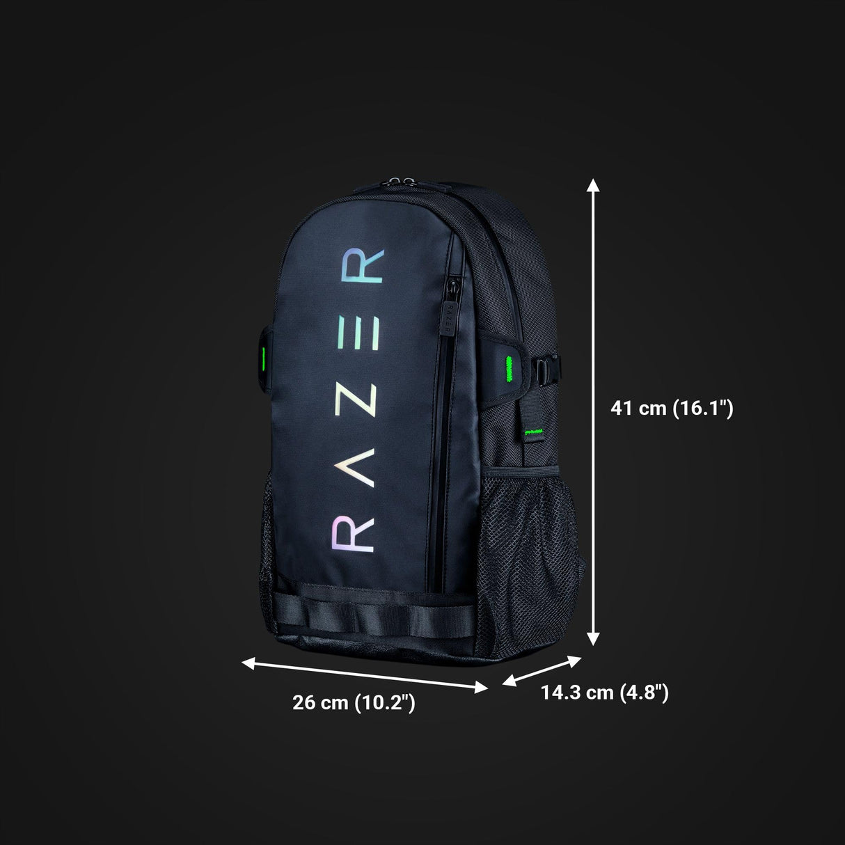Razer Rogue v3 - Mochila para laptop de 16 pulgadas: exterior resistente al desgarro y al agua, bolsillo lateral de malla para botellas de agua, compartimento dedicado para laptop, se adapta a