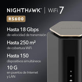 NETGEAR Nighthawk WiFi Router 7 Router | Tri-Band | Security Features, BE18000 Wireless Speed | 10 Gig Internet Port - Covers up to 250 m², 150 Devices (RS600)